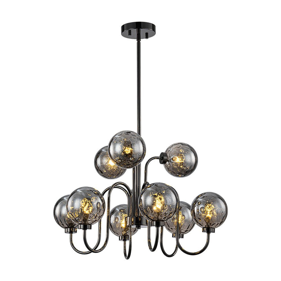 Farmhouze Light - Gothic Luxe Black Smoked Textured Glass Globe Chandelier - Chandelier - Black - 