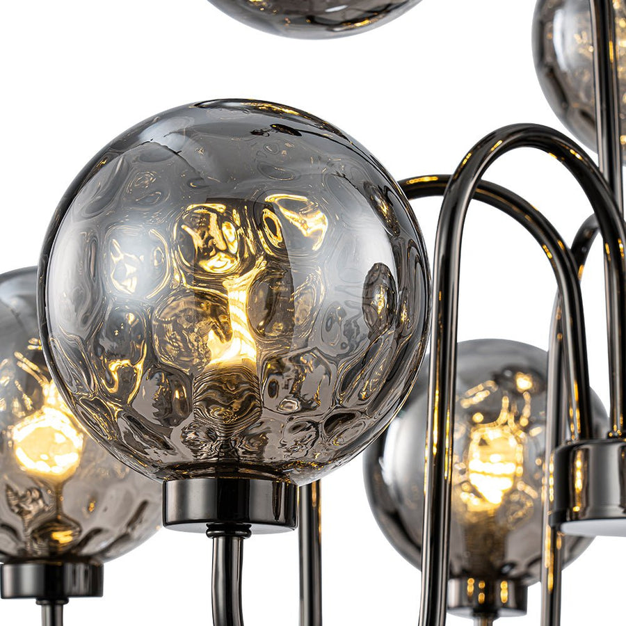 Farmhouze Light - Gothic Luxe Black Smoked Textured Glass Globe Chandelier - Chandelier - Black - 