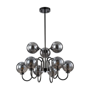 Farmhouze Light - Gothic Luxe Black Smoked Textured Glass Globe Chandelier - Chandelier - Black - 