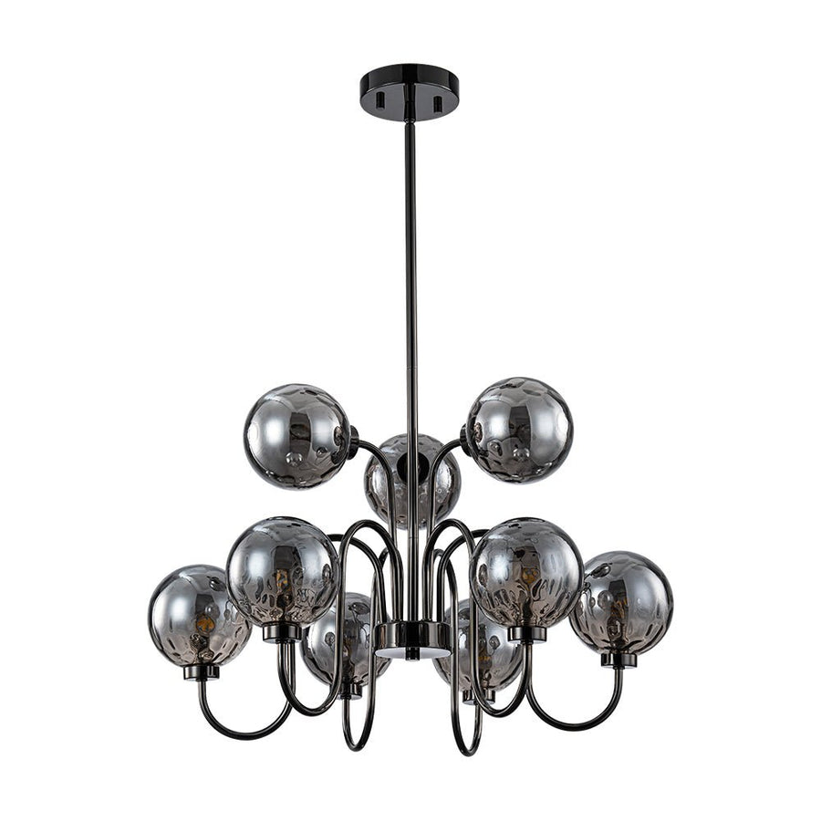 Farmhouze Light - Gothic Luxe Black Smoked Textured Glass Globe Chandelier - Chandelier - Black - 