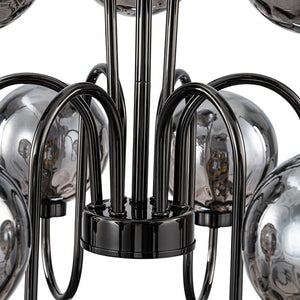 Farmhouze Light - Gothic Luxe Black Smoked Textured Glass Globe Chandelier - Chandelier - Black - 