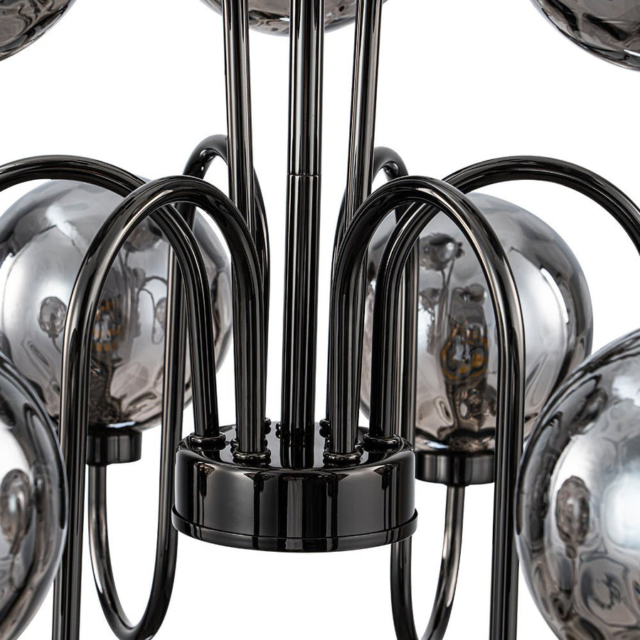 Farmhouze Light - Gothic Luxe Black Smoked Textured Glass Globe Chandelier - Chandelier - Black - 