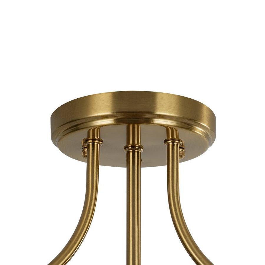 Farmhouze Light - Hammered Texture Glass Round Semi Flush Ceiling Light - Ceiling Light - Gold - 