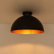 Load image into Gallery viewer, Farmhouze Light-Industrial 1-Light Black Gold Dome Flush Mount Ceiling Light-Ceiling Light-Oil-Rubbed Bronze-
