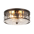 Load image into Gallery viewer, Farmhouze Light - Industrial 2 - Light Water Glass Drum Cage Semi Flush Mount - Ceiling Light - Oil Rubbed Bronze - 
