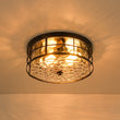 Load image into Gallery viewer, Farmhouze Light - Industrial 2 - Light Water Glass Drum Cage Semi Flush Mount - Ceiling Light - Oil Rubbed Bronze - 
