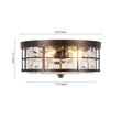 Load image into Gallery viewer, Farmhouze Light - Industrial 2 - Light Water Glass Drum Cage Semi Flush Mount - Ceiling Light - Oil Rubbed Bronze - 
