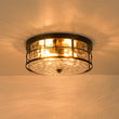 Load image into Gallery viewer, Farmhouze Light - Industrial 2 - Light Water Glass Drum Cage Semi Flush Mount - Ceiling Light - Oil Rubbed Bronze - 
