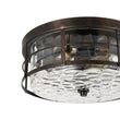 Load image into Gallery viewer, Farmhouze Light - Industrial 2 - Light Water Glass Drum Cage Semi Flush Mount - Ceiling Light - Oil Rubbed Bronze - 
