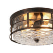 Load image into Gallery viewer, Farmhouze Light - Industrial 2 - Light Water Glass Drum Cage Semi Flush Mount - Ceiling Light - Oil Rubbed Bronze - 
