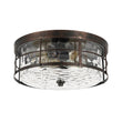 Load image into Gallery viewer, Farmhouze Light - Industrial 2 - Light Water Glass Drum Cage Semi Flush Mount - Ceiling Light - Oil Rubbed Bronze - 
