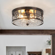 Load image into Gallery viewer, Farmhouze Light - Industrial 2 - Light Water Glass Drum Cage Semi Flush Mount - Ceiling Light - Oil Rubbed Bronze - 
