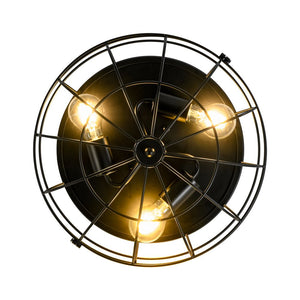 Farmhouze Light - Industrial 3 - Light Black Wire Guard Cage Ceiling Light - Ceiling Light - Black - 