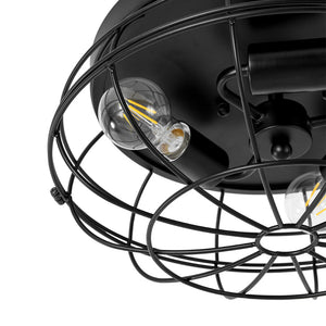 Farmhouze Light - Industrial 3 - Light Black Wire Guard Cage Ceiling Light - Ceiling Light - Black - 