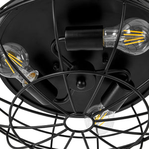 Farmhouze Light - Industrial 3 - Light Black Wire Guard Cage Ceiling Light - Ceiling Light - Black - 