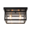 Load image into Gallery viewer, Farmhouze Light - Industrial 4 - Light Black Glass Square Lantern Flush Mount - Ceiling Light - Black - 
