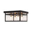 Load image into Gallery viewer, Farmhouze Light - Industrial 4 - Light Black Glass Square Lantern Flush Mount - Ceiling Light - Black - 
