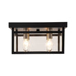 Load image into Gallery viewer, Farmhouze Light - Industrial 4 - Light Black Glass Square Lantern Flush Mount - Ceiling Light - Black - 
