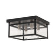 Load image into Gallery viewer, Farmhouze Light - Industrial 4 - Light Black Glass Square Lantern Flush Mount - Ceiling Light - Black - 
