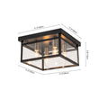 Load image into Gallery viewer, Farmhouze Light - Industrial 4 - Light Black Glass Square Lantern Flush Mount - Ceiling Light - Black - 
