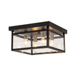 Load image into Gallery viewer, Farmhouze Light - Industrial 4 - Light Black Glass Square Lantern Flush Mount - Ceiling Light - Black - 
