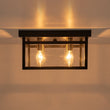 Load image into Gallery viewer, Farmhouze Light - Industrial 4 - Light Black Glass Square Lantern Flush Mount - Ceiling Light - Black - 
