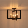 Load image into Gallery viewer, Farmhouze Light-Industrial 4-Light Iron Square Lantern Semi Flush Mount-Ceiling Light-Black Brass-
