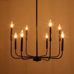 Farmhouze Light-Industrial 8-Light Simple Metal Chandelier-Chandelier--