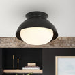 Load image into Gallery viewer, Farmhouze Light-Industrial Black Metal White Glass Dome Ceiling Light-Ceiling Light-9 in-
