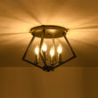 Load image into Gallery viewer, Farmhouze Light - Industrial Geometric Matte Black Candle Cage Ceiling Light - Ceiling Light - Black - 
