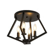 Load image into Gallery viewer, Farmhouze Light - Industrial Geometric Matte Black Candle Cage Ceiling Light - Ceiling Light - Black - 

