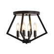 Load image into Gallery viewer, Farmhouze Light - Industrial Geometric Matte Black Candle Cage Ceiling Light - Ceiling Light - Black - 
