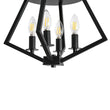 Load image into Gallery viewer, Farmhouze Light - Industrial Geometric Matte Black Candle Cage Ceiling Light - Ceiling Light - Black - 
