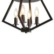 Load image into Gallery viewer, Farmhouze Light - Industrial Geometric Matte Black Candle Cage Ceiling Light - Ceiling Light - Black - 
