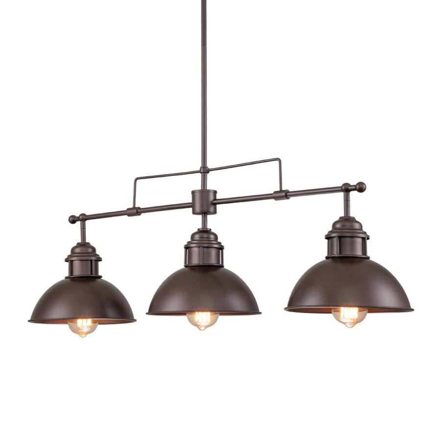 Farmhouze Light-Industrial Kitchen Linear Pot Lid Island Pendant Light-Chandelier-Antiqued Silver-