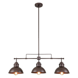 Farmhouze Light-Industrial Kitchen Linear Pot Lid Island Pendant Light-Chandelier-Antiqued Silver-