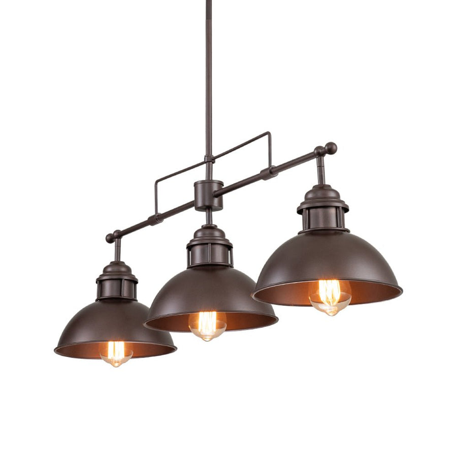 Farmhouze Light-Industrial Kitchen Linear Pot Lid Island Pendant Light-Chandelier-Antiqued Silver-