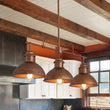 Load image into Gallery viewer, Farmhouze Light - Industrial Kitchen Linear Pot Lid Island Pendant Light - Chandelier - Rusted Bronze - 
