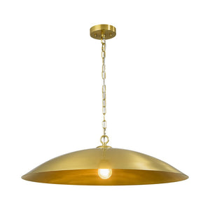 Farmhouze Light - Industrial Saucer Oversized Dome Pendant Light - Chandelier - Brass - 