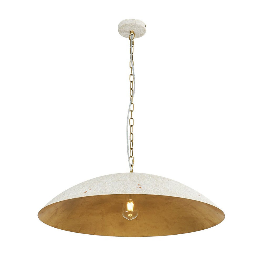 Farmhouze Light - Industrial Saucer Oversized Dome Pendant Light - Chandelier - White - 