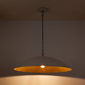 Farmhouze Light - Industrial Saucer Oversized Dome Pendant Light - Chandelier - White - 
