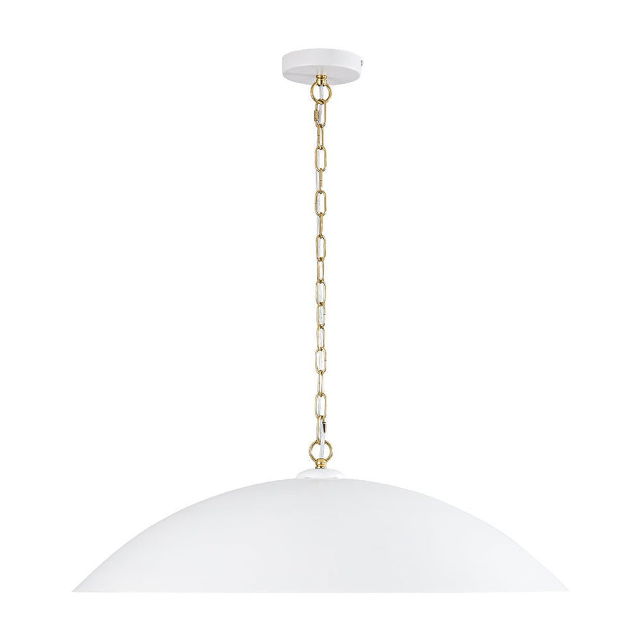 Farmhouze Light - Industrial Saucer Oversized Dome Pendant Light - Chandelier - White - 