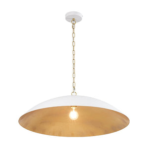 Farmhouze Light - Industrial Saucer Oversized Dome Pendant Light - Chandelier - White - 