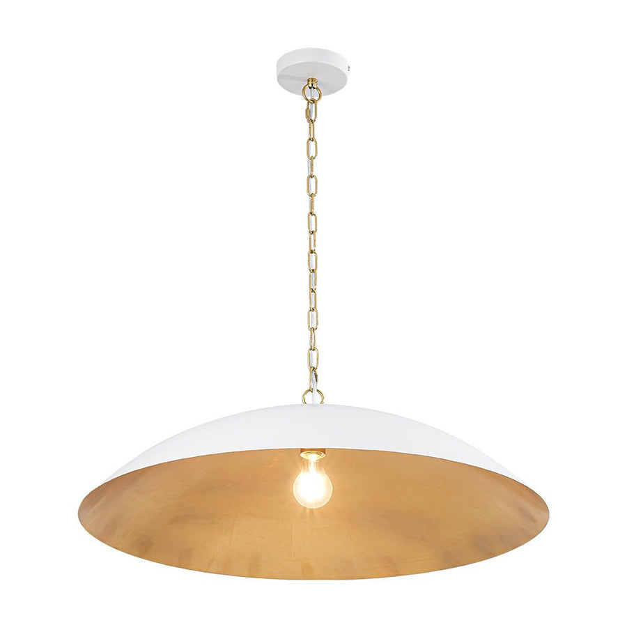 Farmhouze Light - Industrial Saucer Oversized Dome Pendant Light - Chandelier - White - 