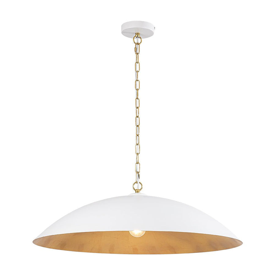 Farmhouze Light - Industrial Saucer Oversized Dome Pendant Light - Chandelier - White - 