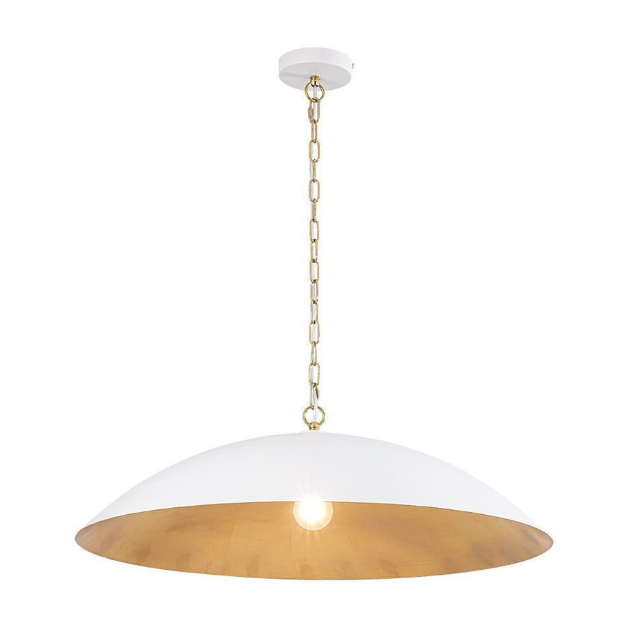 Farmhouze Light - Industrial Saucer Oversized Dome Pendant Light - Chandelier - White - 