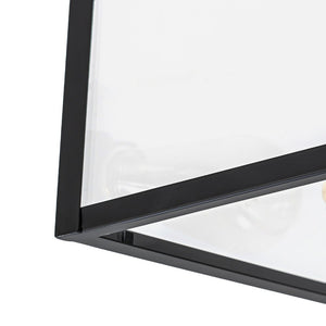 Farmhouze Light - Industrial Square Glass Lantern Flush Mount Ceiling Light - Ceiling Light - 14.6 in - 