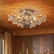 Load image into Gallery viewer, Farmhouze Light-Italy 5-Light Round Champagne Crystal Flower Semi Flush-Ceiling Light-Oil Rubbed Bronze-
