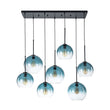 Load image into Gallery viewer, Farmhouze Light - Lake House Gradient Blue Glass Bubble Linear Island Chandelier - Chandelier - Blue - 
