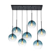 Load image into Gallery viewer, Farmhouze Light - Lake House Gradient Blue Glass Bubble Linear Island Chandelier - Chandelier - Blue - 
